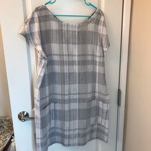 Eileen Fisher linen gray dress